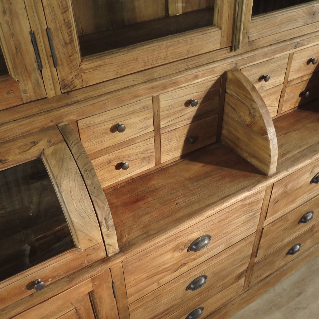 Buffetschrank Vitrine 3,14 m Teakholz