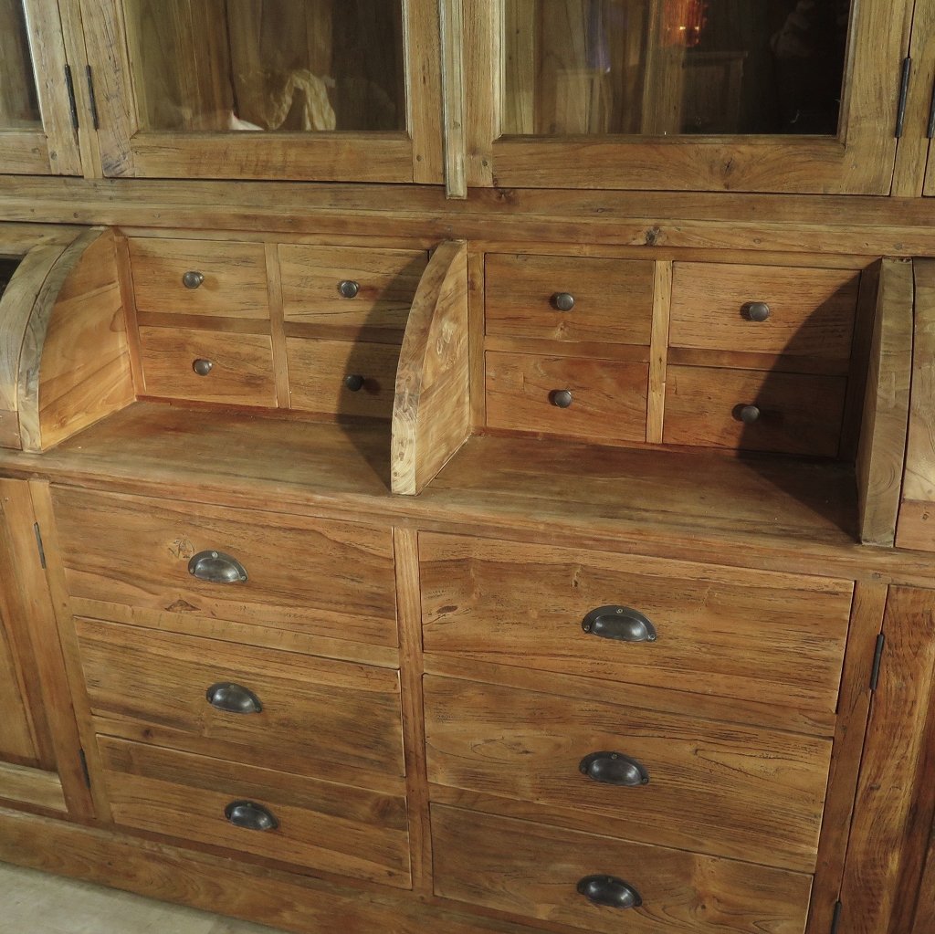 Buffetschrank Vitrine 3,14 m Teakholz