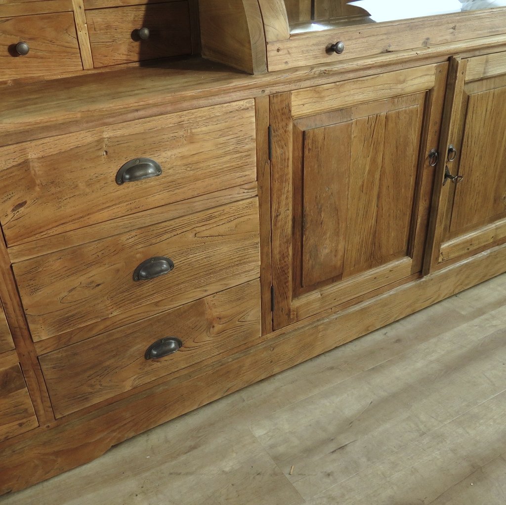 Buffetschrank Vitrine 3,14 m Teakholz