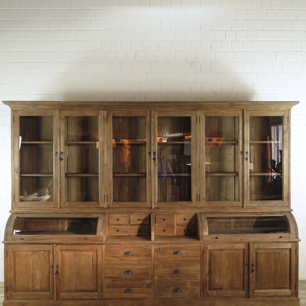 Buffetschrank Vitrine 3,14 m Teakholz