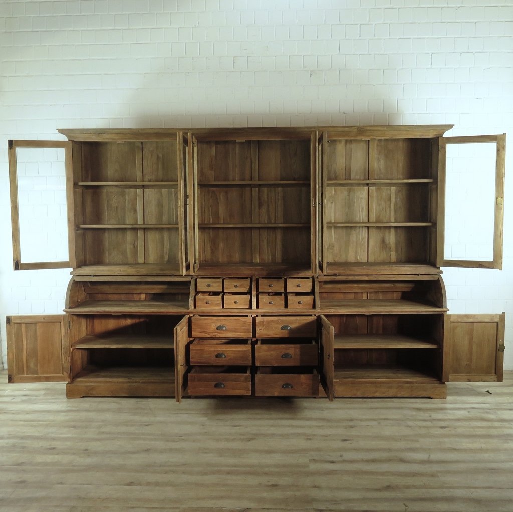 Buffetschrank Vitrine 3,14 m Teakholz