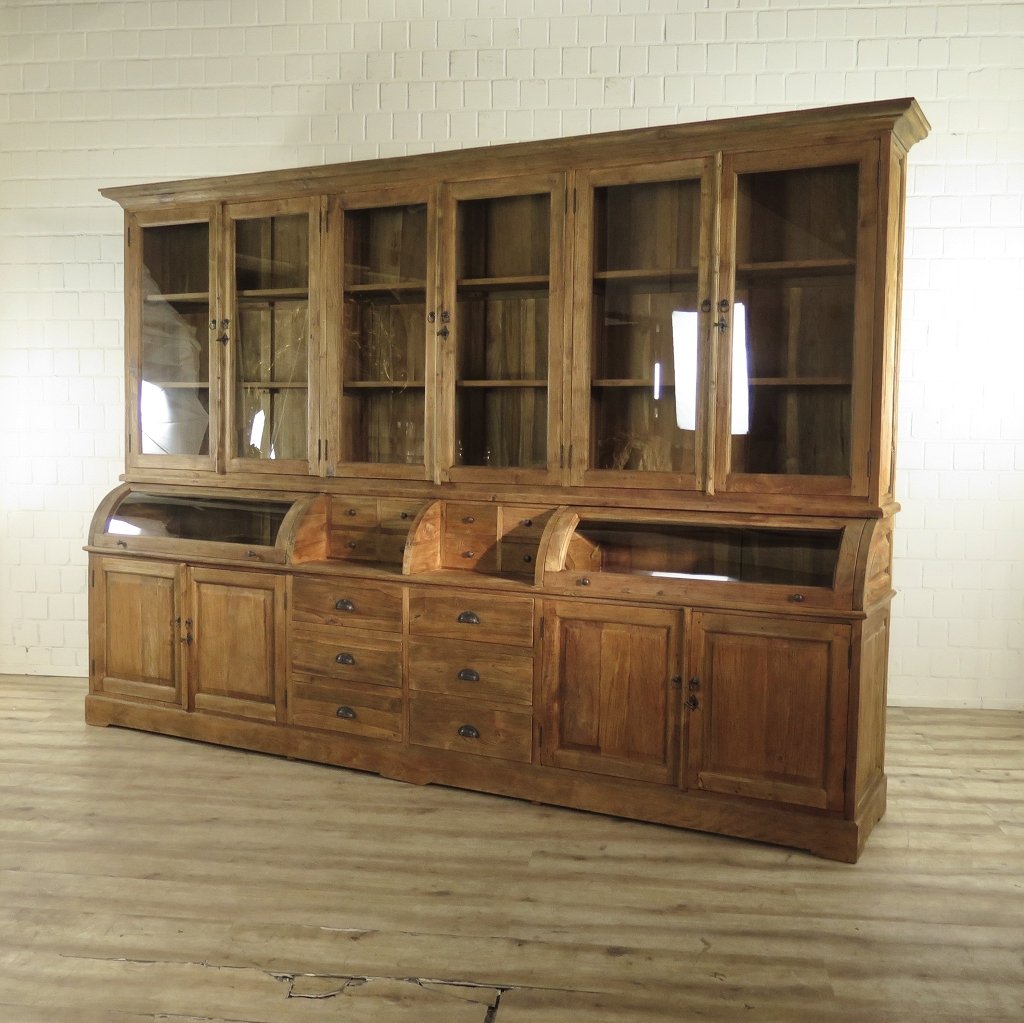 Buffetschrank Vitrine 3,14 m Teakholz