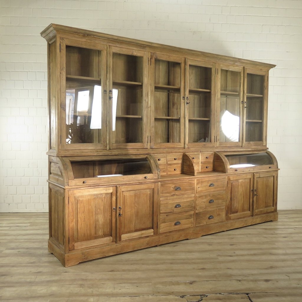 Buffetschrank Vitrine 3,14 m Teakholz