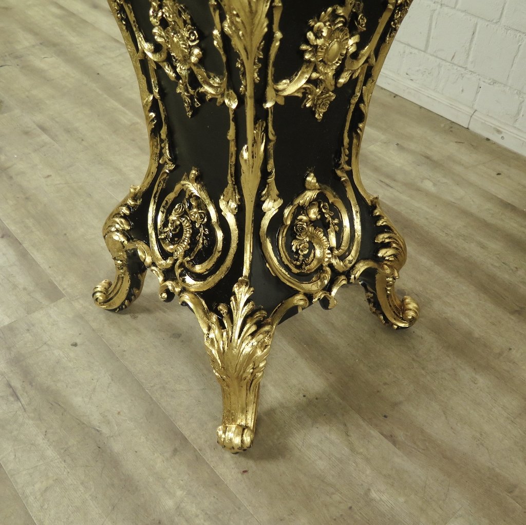 Säule Pfeiler Marmor Schwarz-Gold 1,07 m