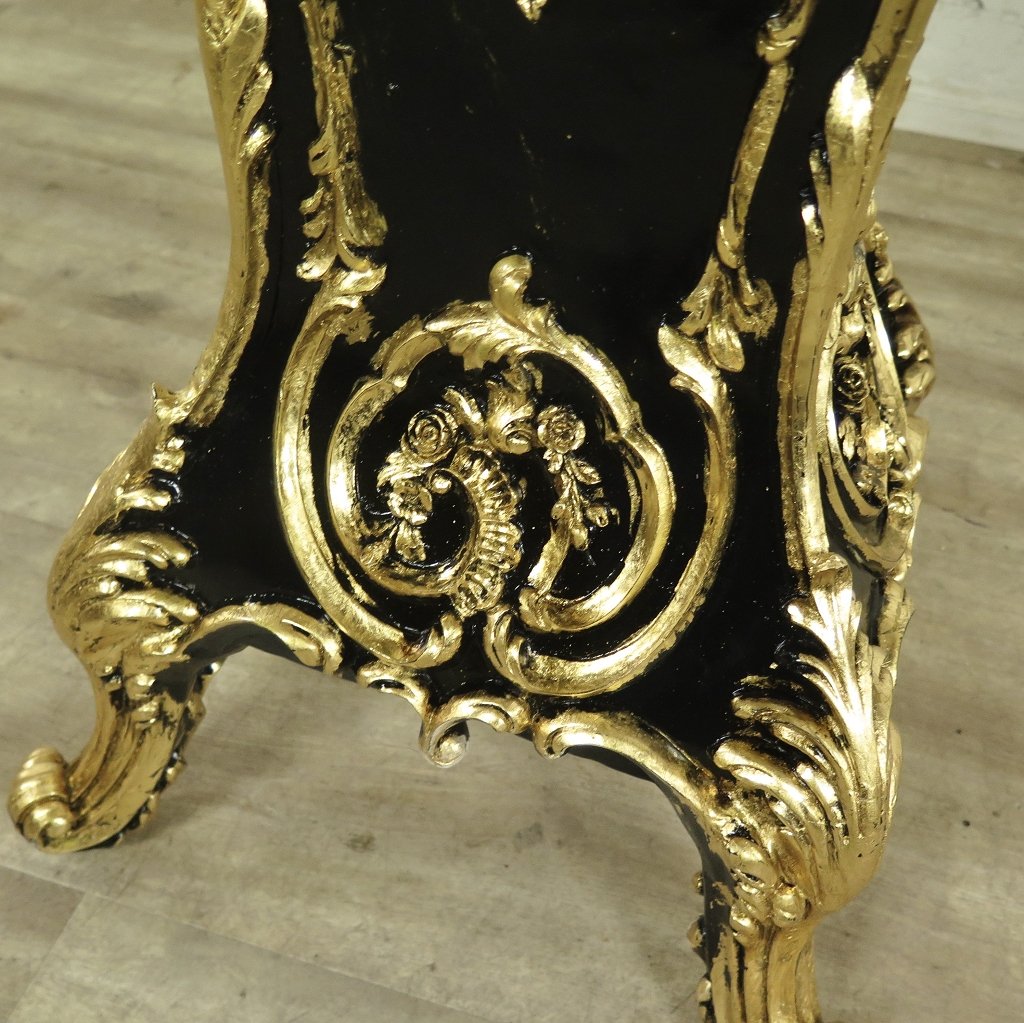 Säule Pfeiler Marmor Schwarz-Gold 1,07 m