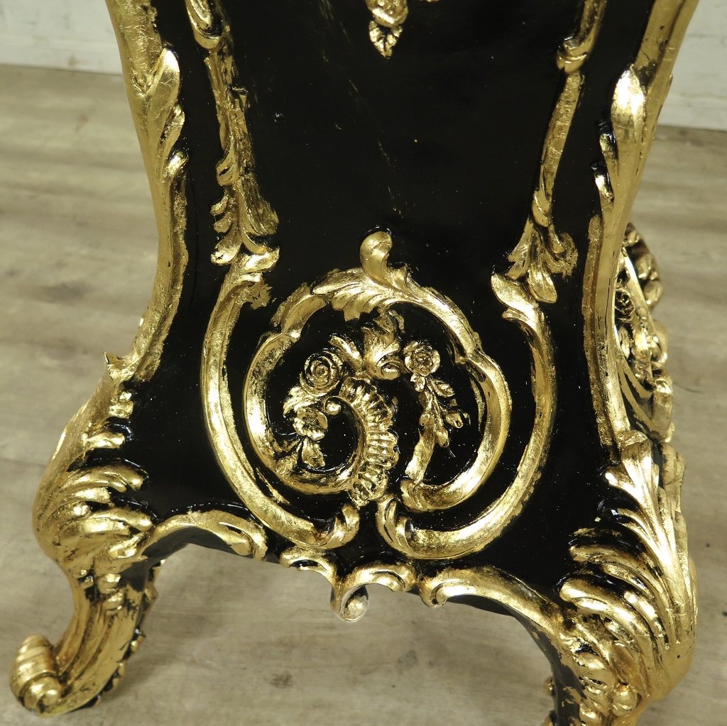 Säule Pfeiler Marmor Schwarz-Gold 1,07 m