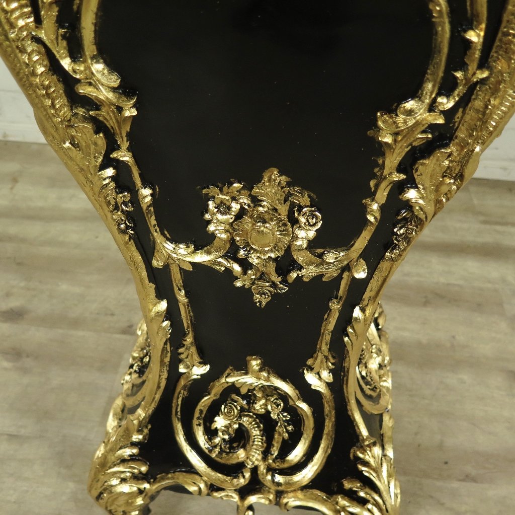 Säule Pfeiler Marmor Schwarz-Gold 1,07 m