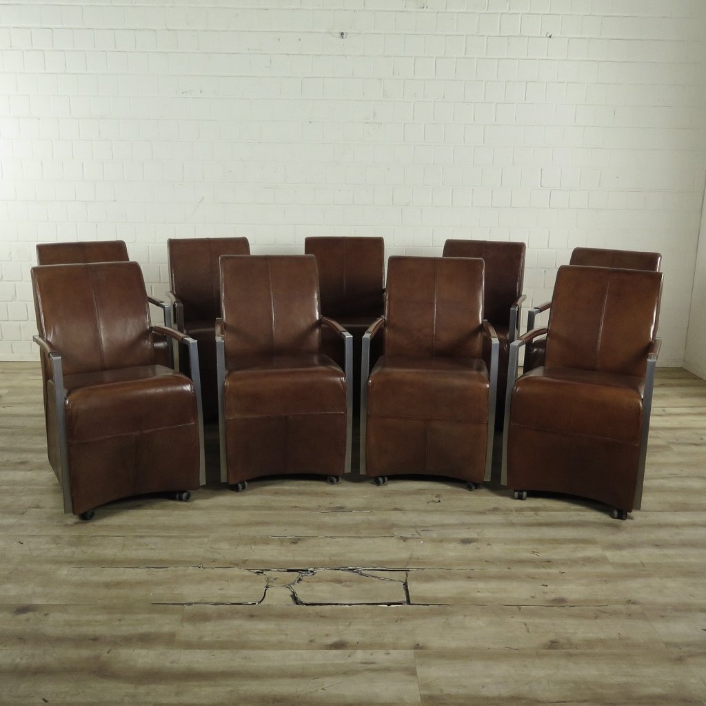 Stuhl / Sessel auf Rollen Cognac