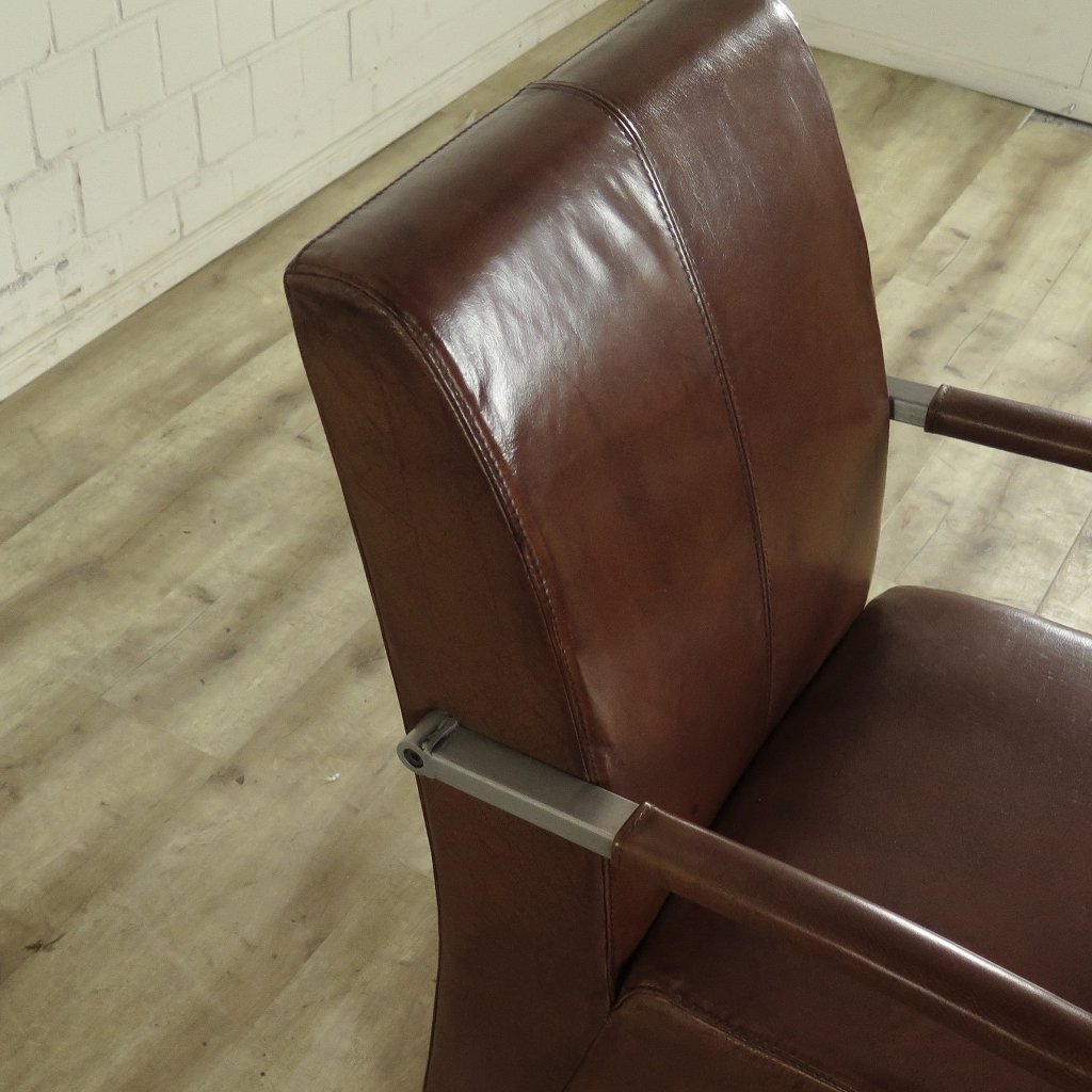 Stuhl / Sessel auf Rollen Cognac