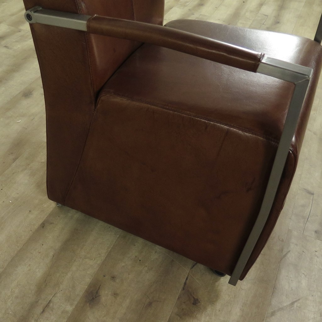 Stuhl / Sessel auf Rollen Cognac