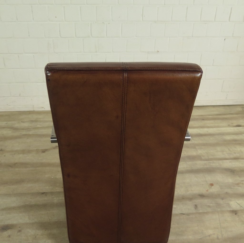 Stuhl / Sessel auf Rollen Cognac