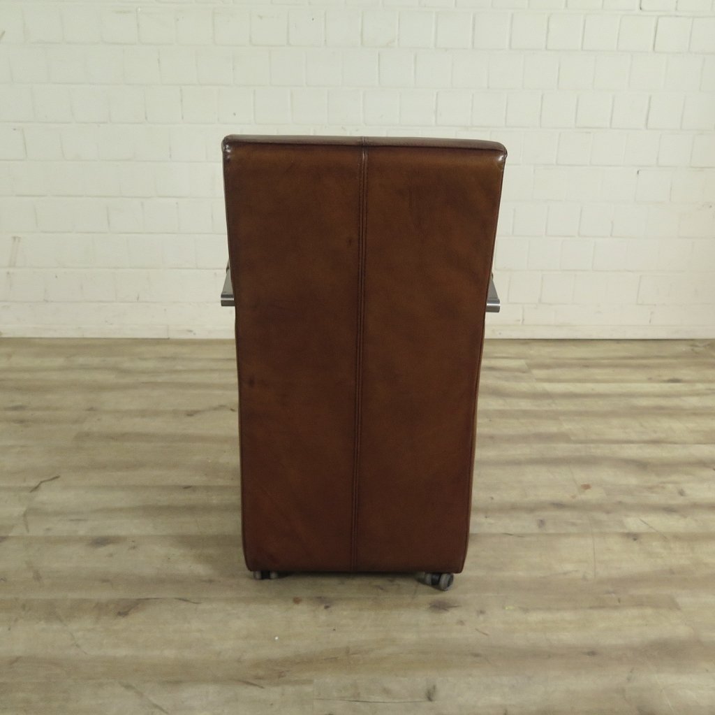 Stuhl / Sessel auf Rollen Cognac