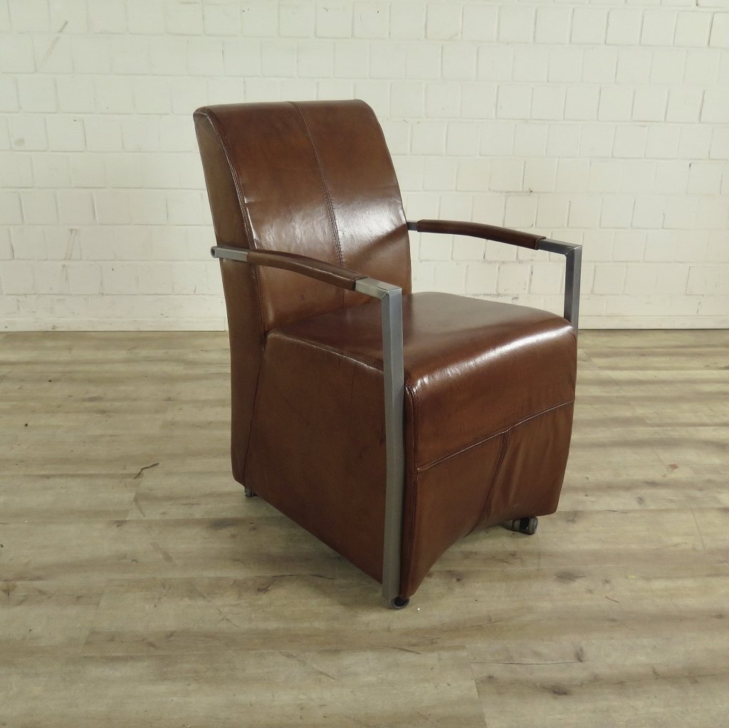 Stuhl / Sessel auf Rollen Cognac