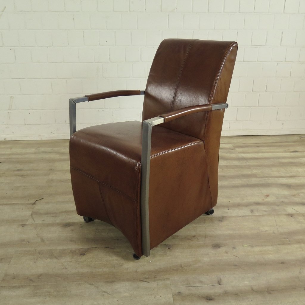 Stuhl / Sessel auf Rollen Cognac