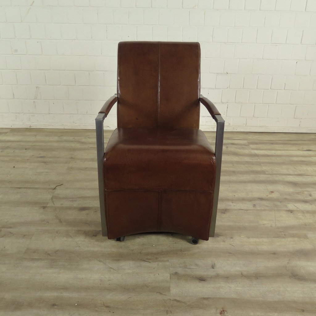 Stuhl / Sessel auf Rollen Cognac