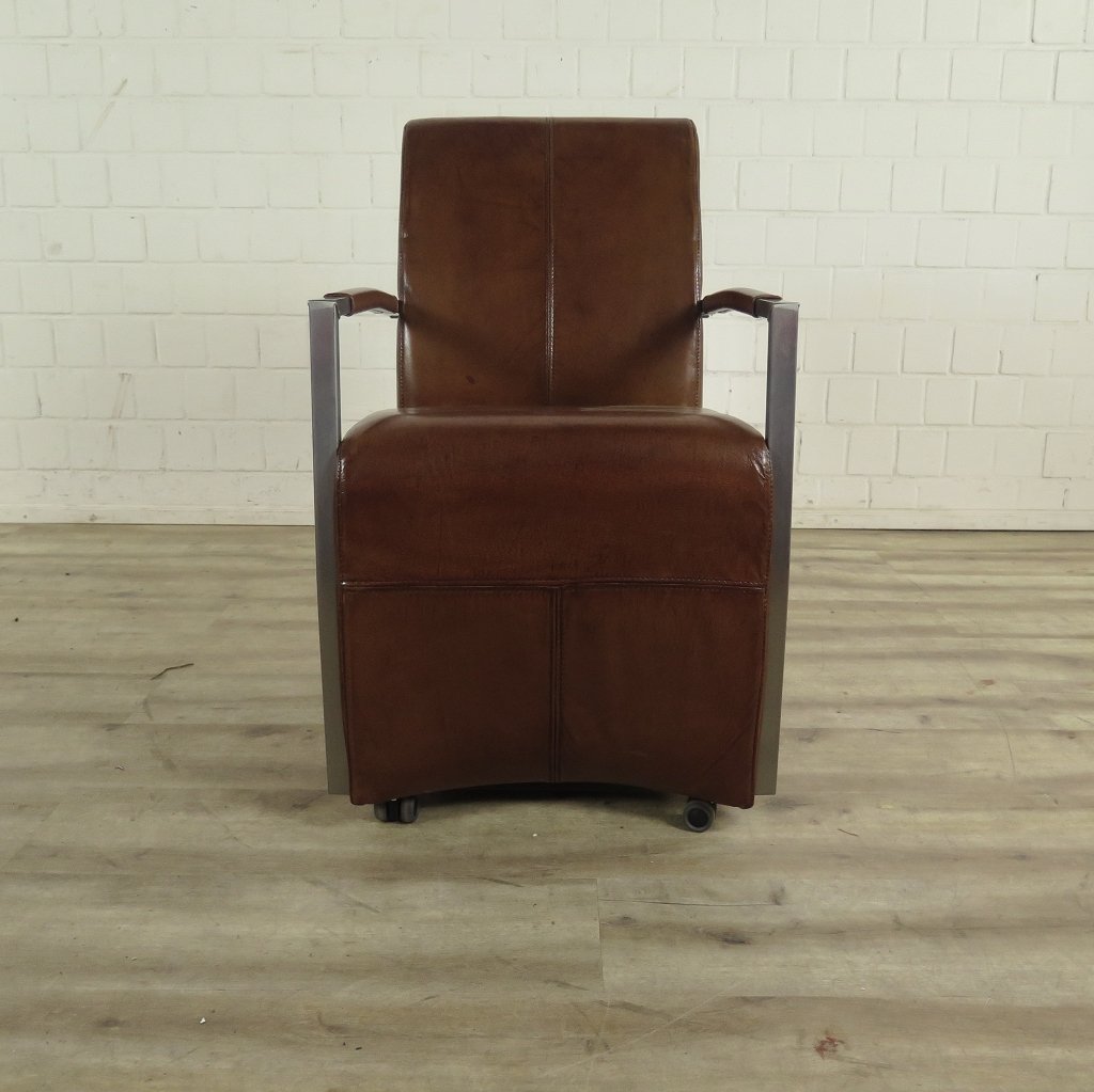 Stuhl / Sessel auf Rollen Cognac