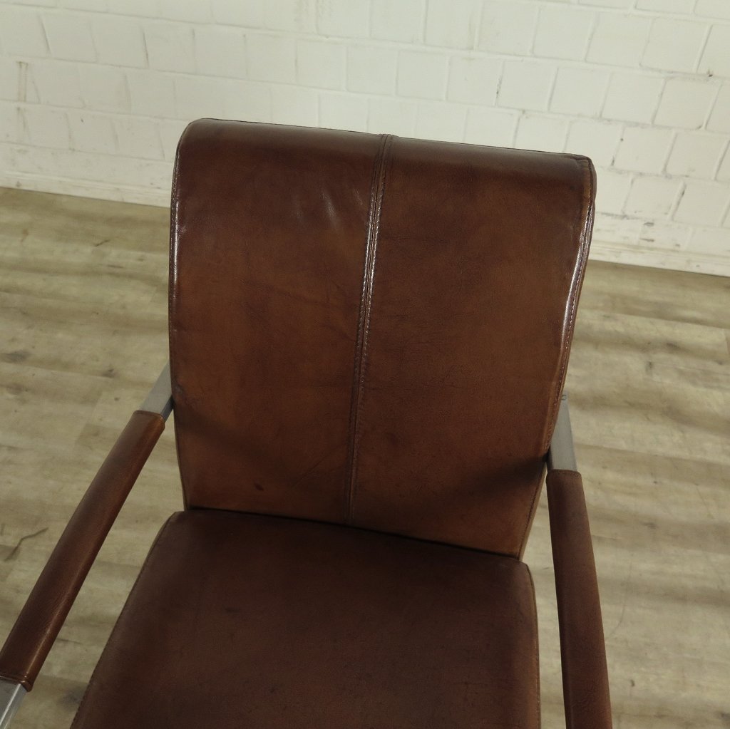 Stuhl / Sessel auf Rollen Cognac