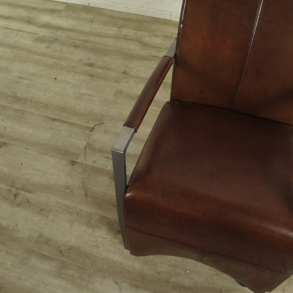 Stuhl / Sessel auf Rollen Cognac