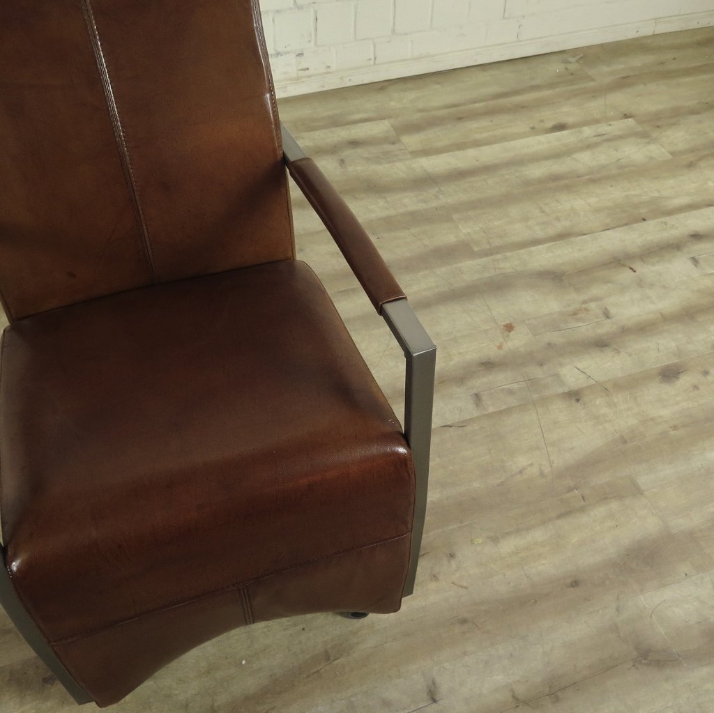 Stuhl / Sessel auf Rollen Cognac