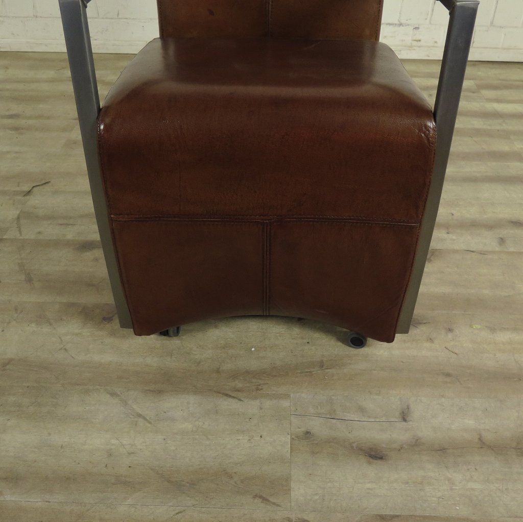 Stuhl / Sessel auf Rollen Cognac