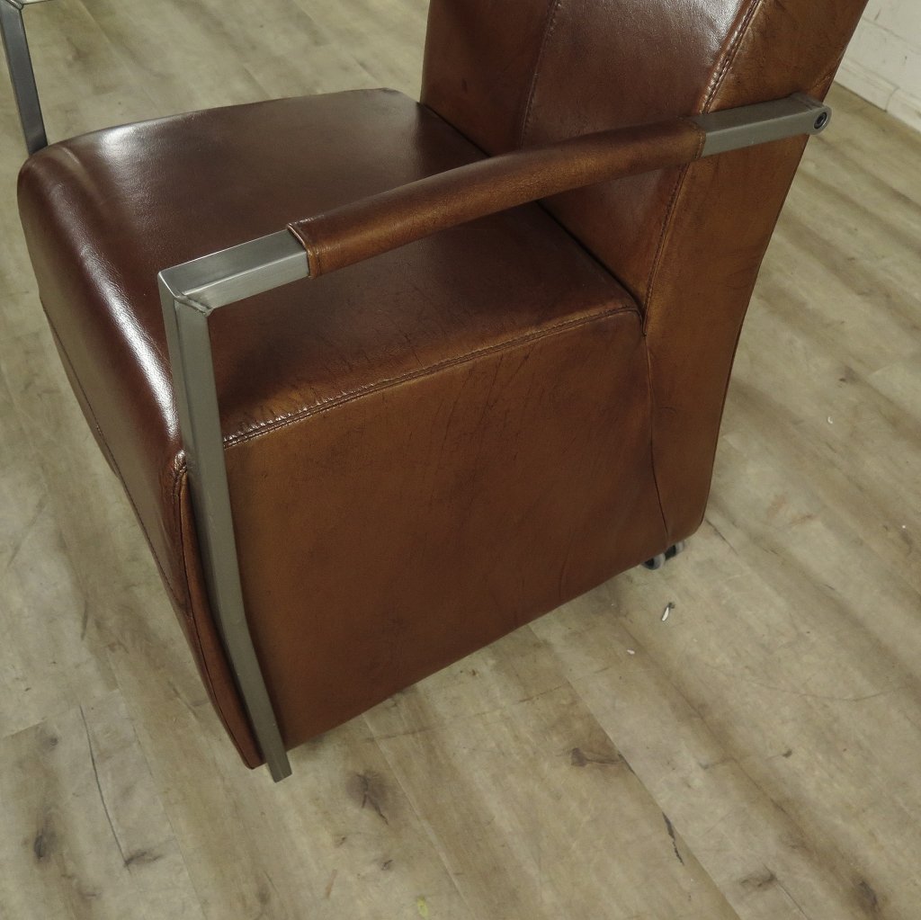 Stuhl / Sessel auf Rollen Cognac