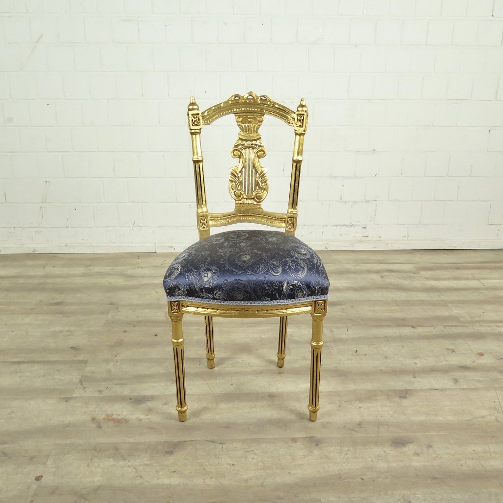 Stuhl Gold - Blau