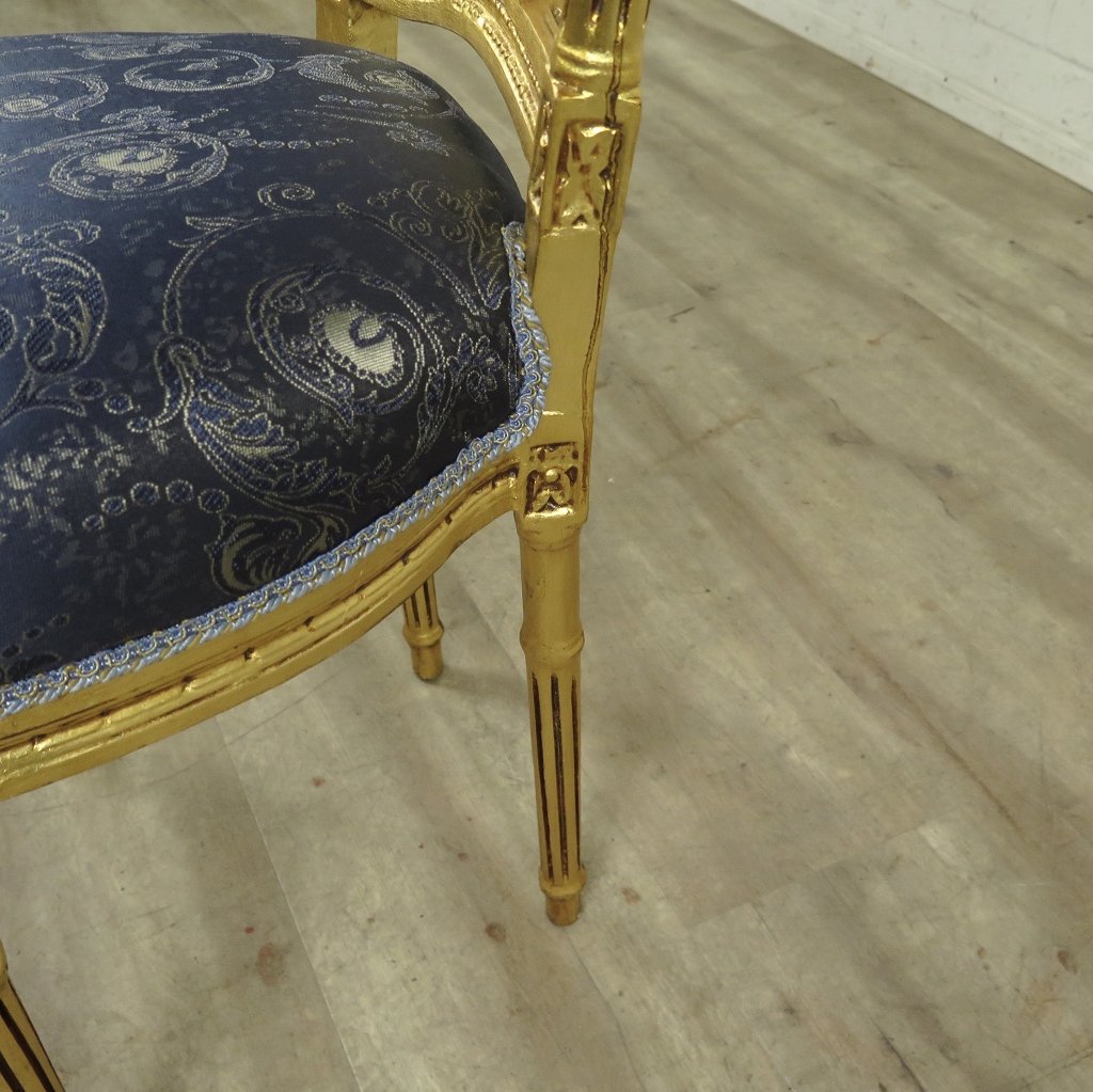 Stuhl Gold - Blau