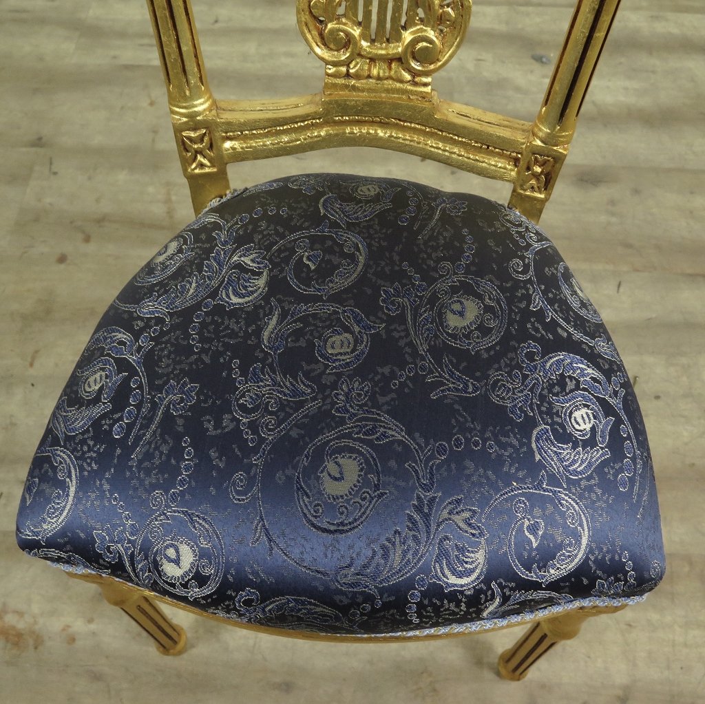 Stuhl Gold - Blau
