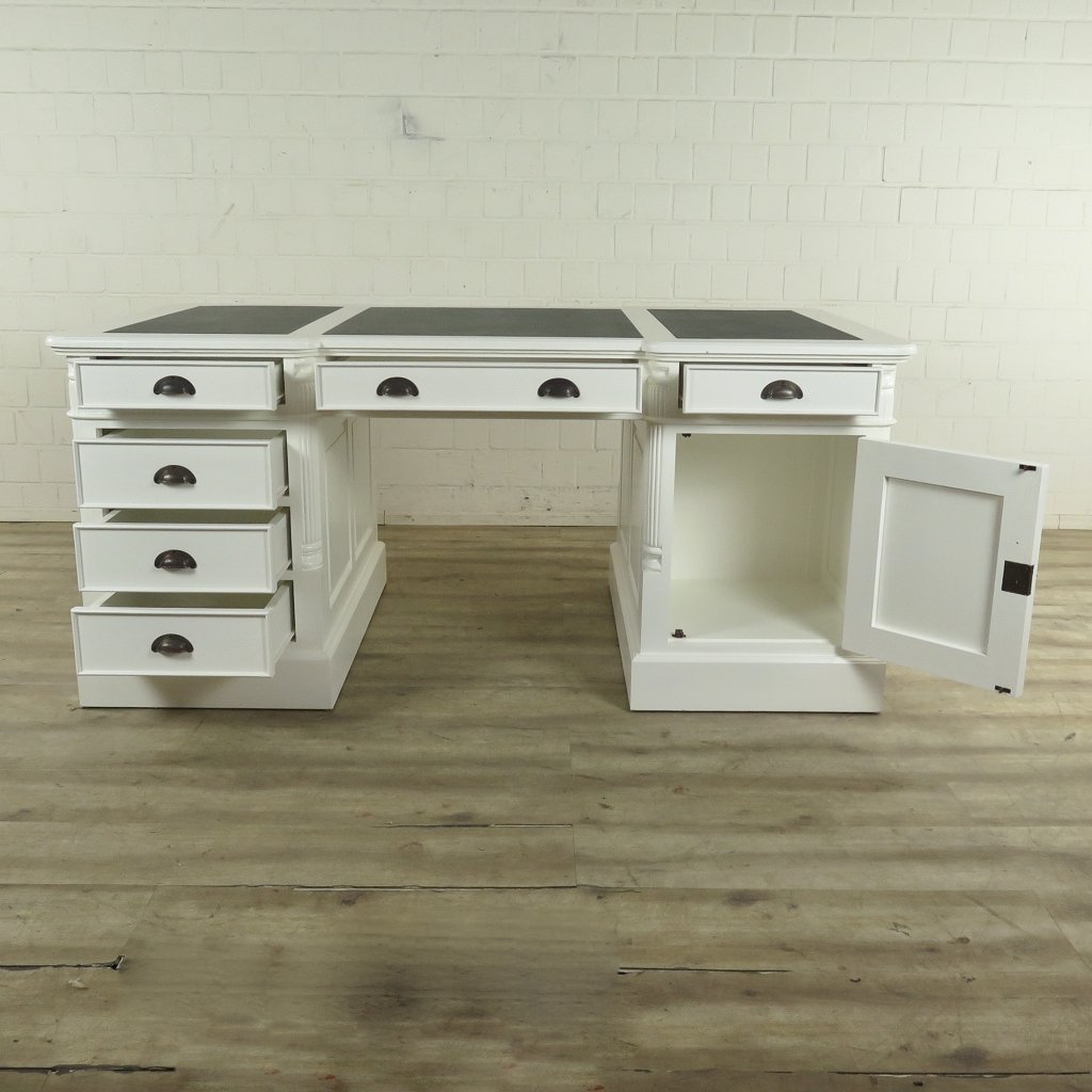 Schreibtisch doppelseitig Teakholz 1,80 m