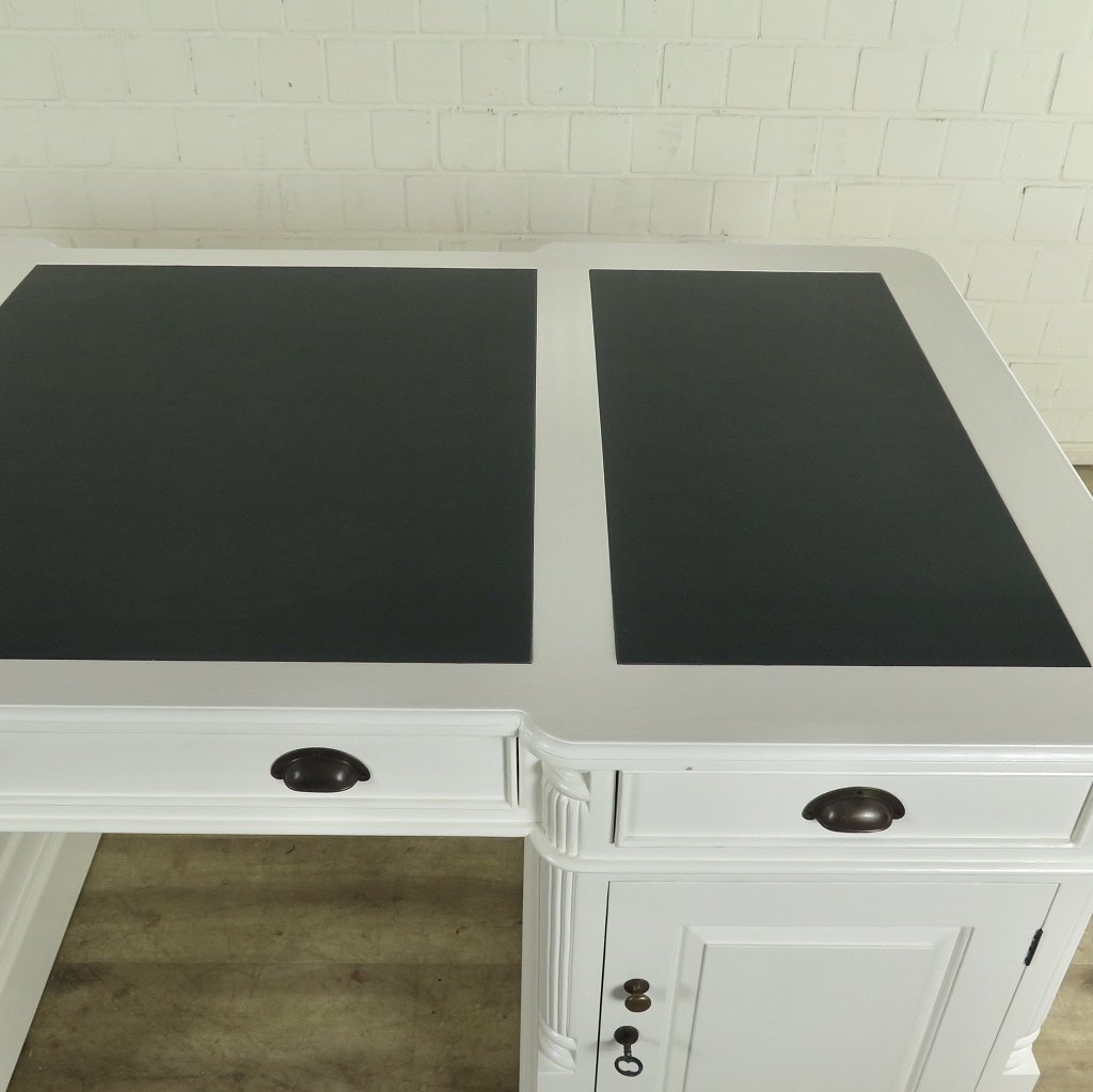 Schreibtisch doppelseitig Teakholz 1,80 m