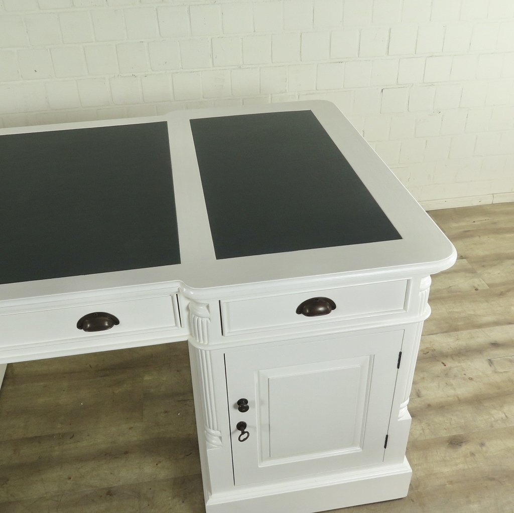 Schreibtisch doppelseitig Teakholz 1,80 m