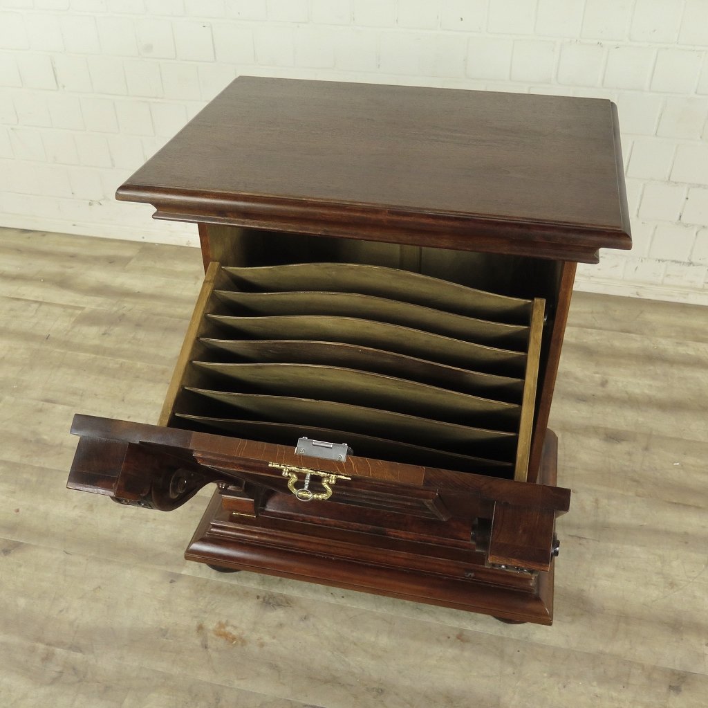 Unterschrank Schrank Spieluhr Gründerzeit 1880 Nussbaum