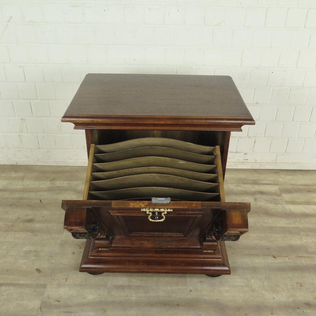 Unterschrank Schrank Spieluhr Gründerzeit 1880 Nussbaum