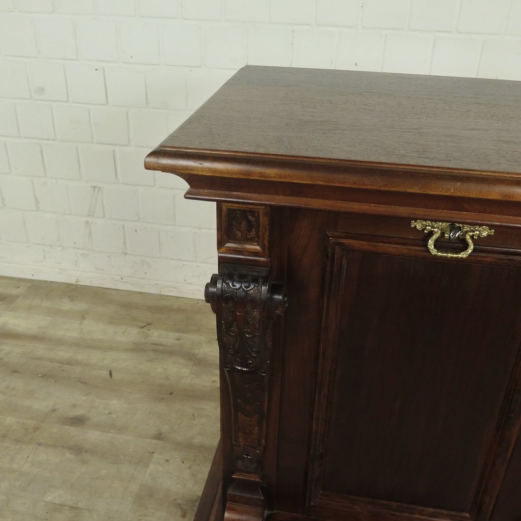 Unterschrank Schrank Spieluhr Gründerzeit 1880 Nussbaum