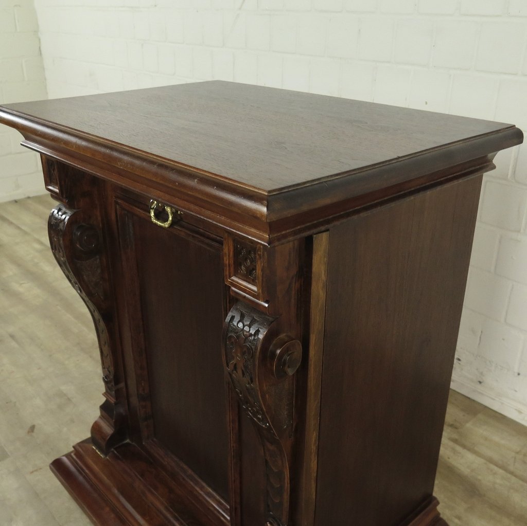 Unterschrank Schrank Spieluhr Gründerzeit 1880 Nussbaum