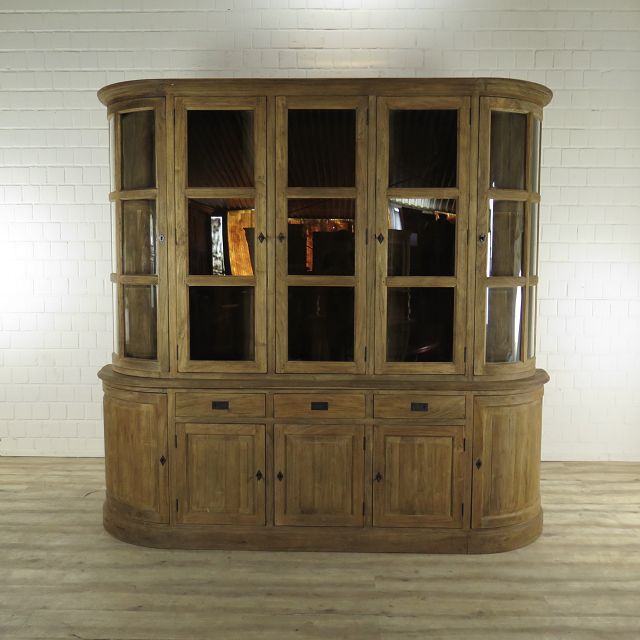 Vitrine Bücherschrank Teakholz 2,40 m