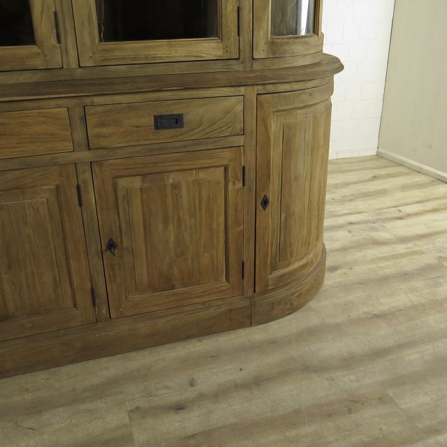 Vitrine Bücherschrank Teakholz 2,40 m