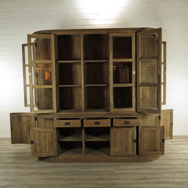 Vitrine Bücherschrank Teakholz 2,40 m