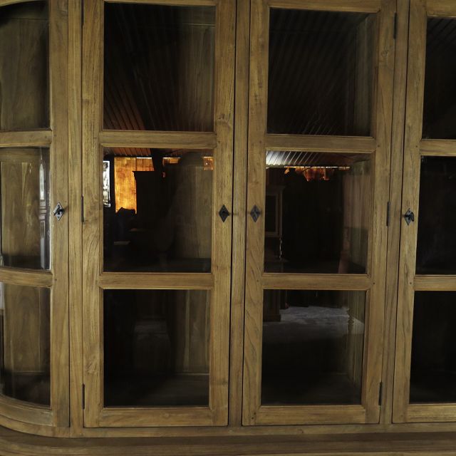 Vitrine Bücherschrank Teakholz 2,40 m