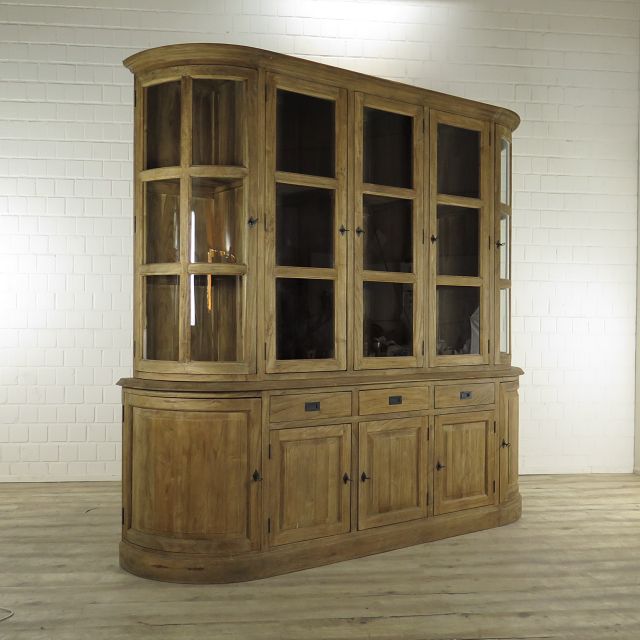 Vitrine Bücherschrank Teakholz 2,40 m