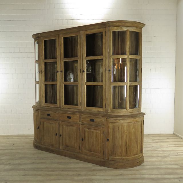 Vitrine Bücherschrank Teakholz 2,40 m