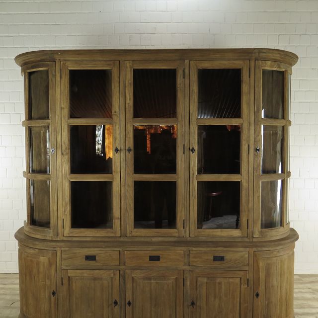 Vitrine Bücherschrank Teakholz 2,40 m