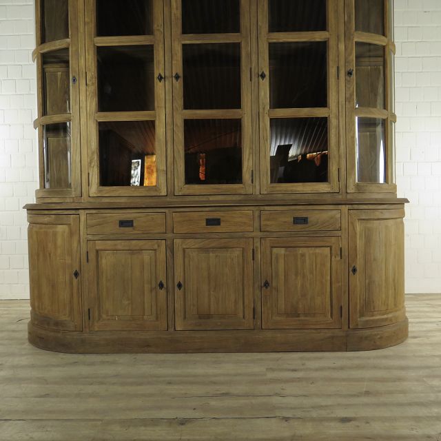 Vitrine Bücherschrank Teakholz 2,40 m
