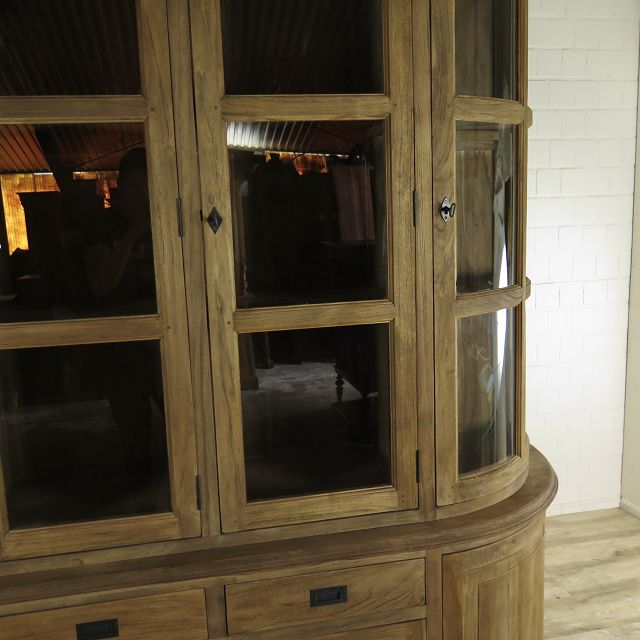 Vitrine Bücherschrank Teakholz 2,40 m