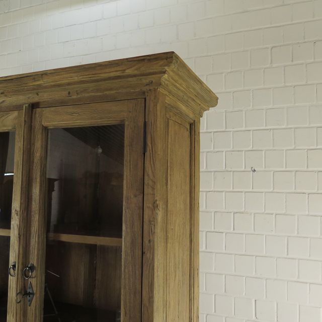 Vitrine Apothekerschrank Teakholz 2,40 m