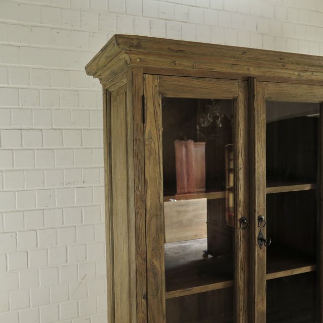 Vitrine Apothekerschrank Teakholz 2,40 m