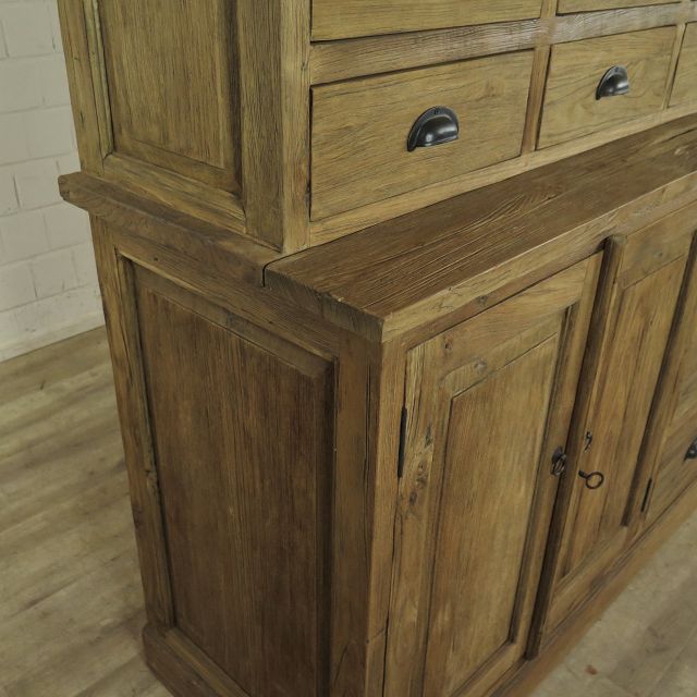 Vitrine Apothekerschrank Teakholz 2,40 m