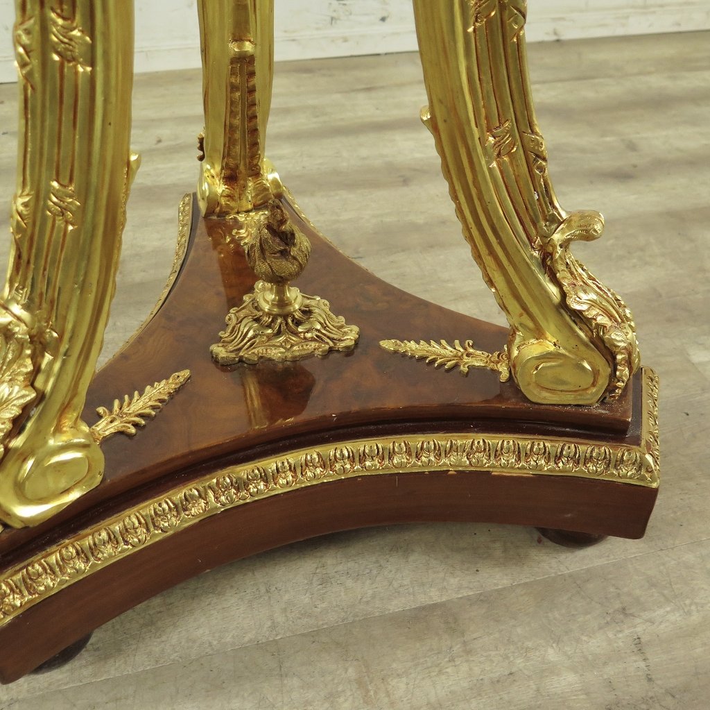 Vitrine Schaukasten Barockstil Nussbaum Marmor 1,47 m