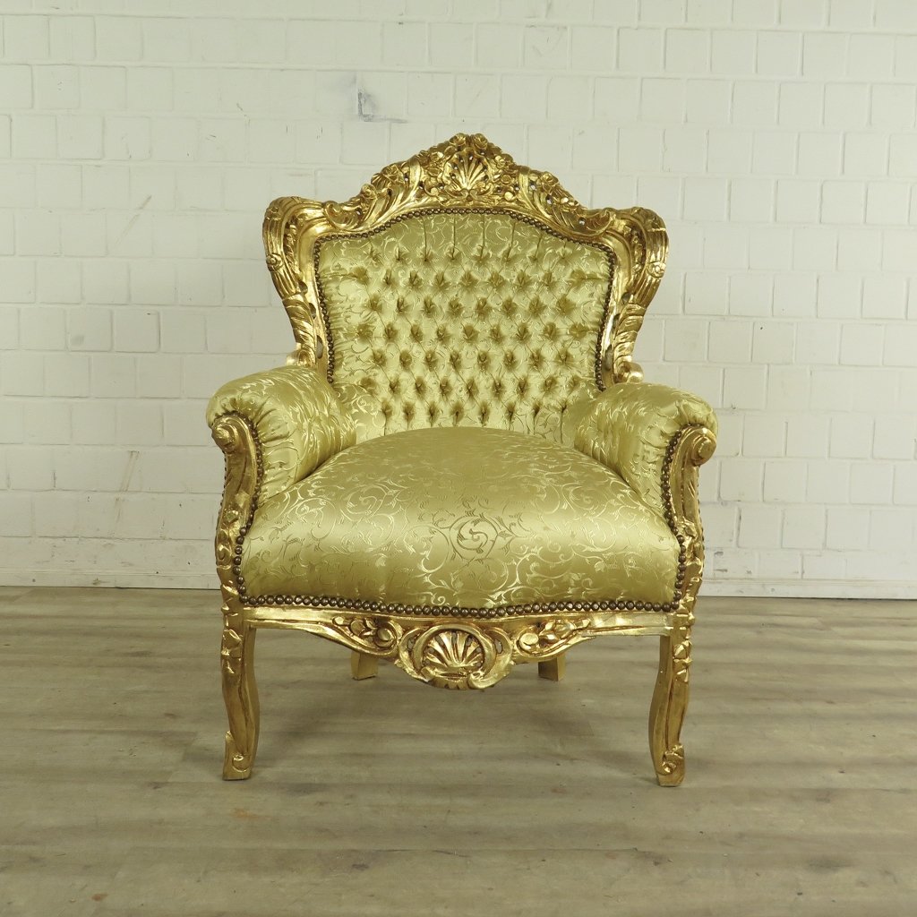 Barocksessel Königssessel Gold