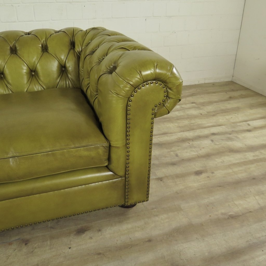 Chesterfield Sofa Couch Leder Lime 1,90 m